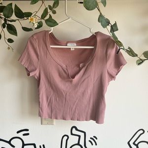 Topshop Crop Top With Notch Neck US Size 8